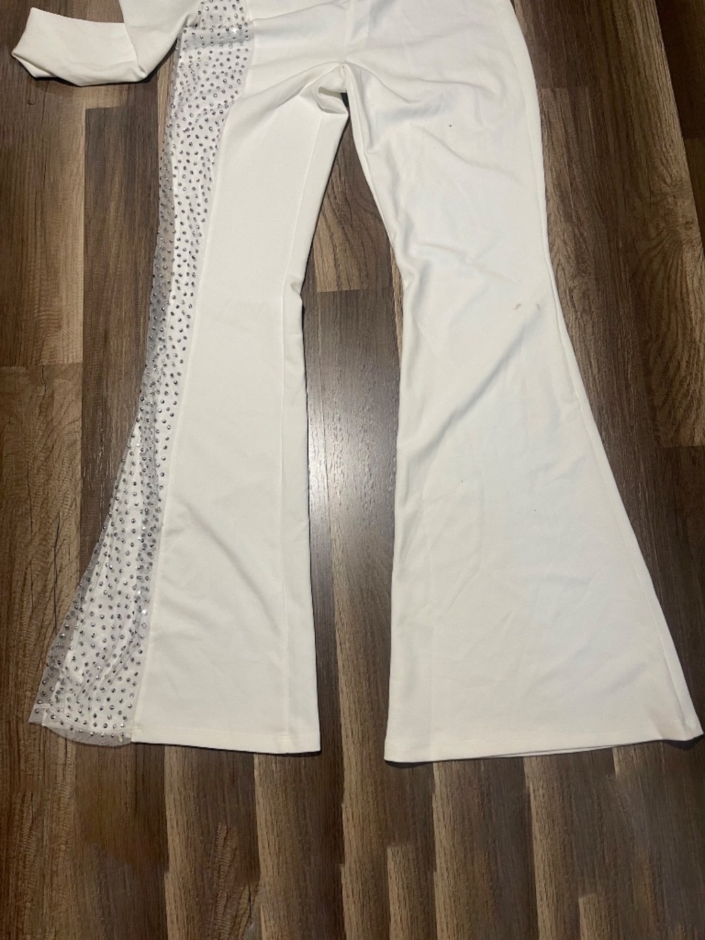 Symphony White One-Shoulder Embellished Jumpsuit - Picture 5 of 11
